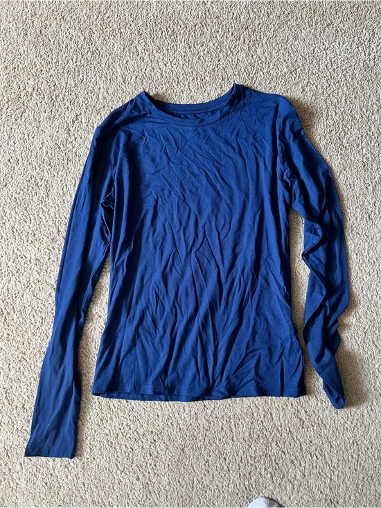 Tops - Long-Sleeve Crewneck Top - Blue